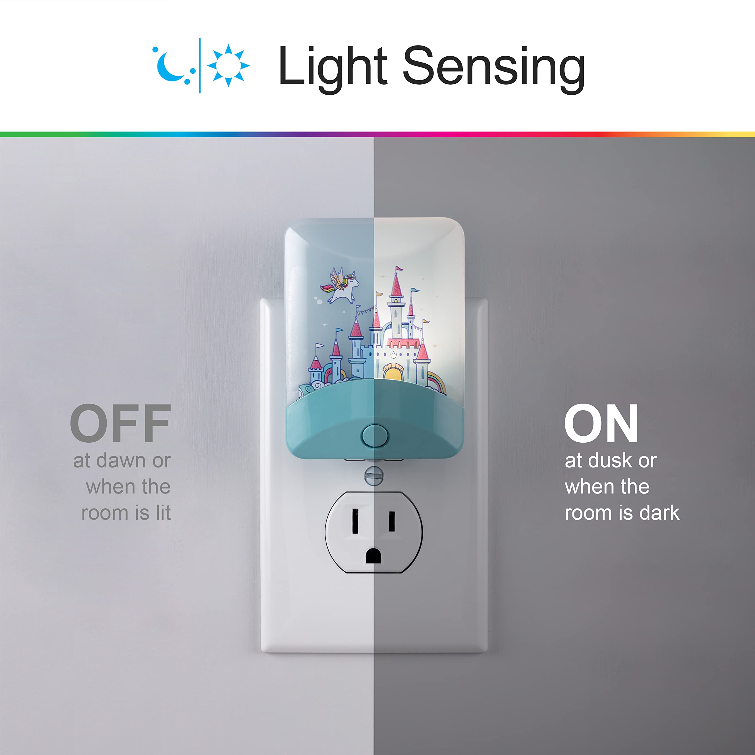 GE Color-Changing LED Night Light, Princess Castle, Plug Into Wall